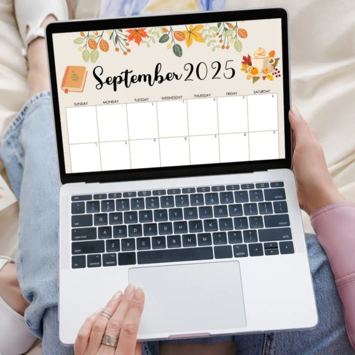 Using the September 2025 academic calendar on laptop