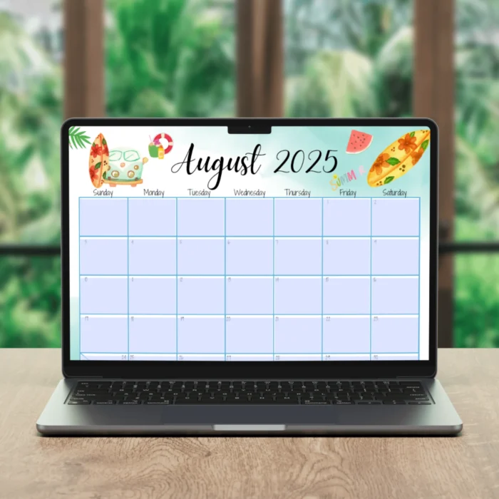 August 2025 Printable Calendar for Kids ? Fun & Fillable Summer Planner - Image 2