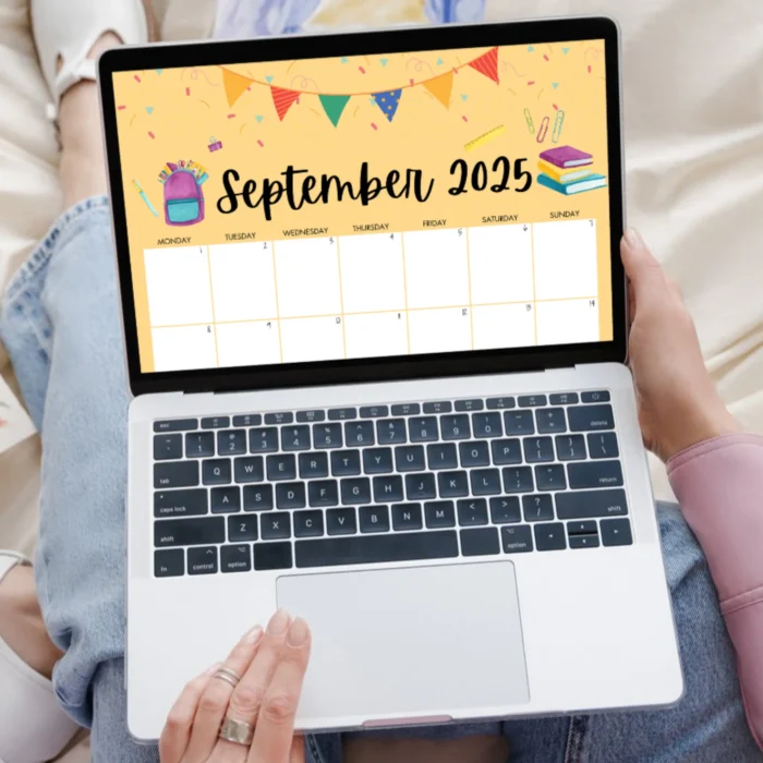 Editable PDF calendar for back to school routines â€“ US Letter format