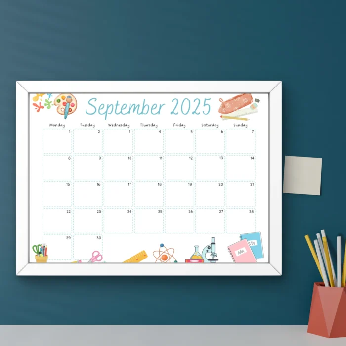 Back to School Calendar September 2025 ? Printable & Fillable PDF - Image 5
