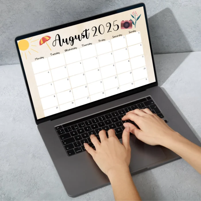 Fun Summer August 2025 Calendar ? Fillable & Printable PDF - Image 4