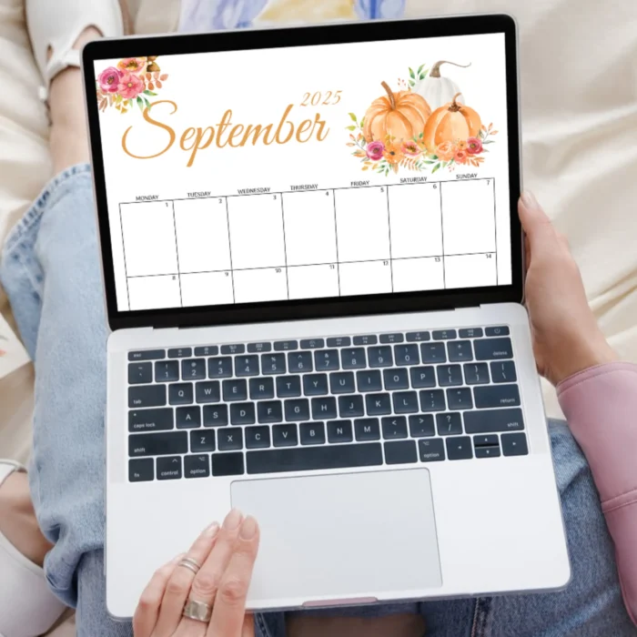 Pumpkin Theme September 2025 Calendar â€“ printable US Letter PDF