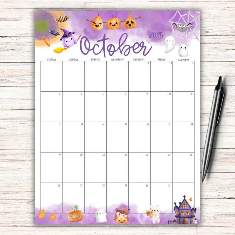 October 2025 Halloween Calendar