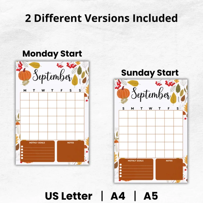 September Cozy Fall Printable Planner â€“ Cozy Autumn Organizer